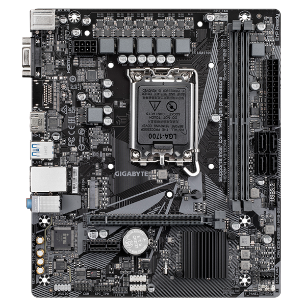 GIGABYTE H610M H V3 DDR4, LGA1700, H610, 2*DDR4, D-Sub+HDMI,  4 SATA 6 /, M2, Audio, Gb LAN, USB 3.2, USB 2.0, COM*1 header, mATX