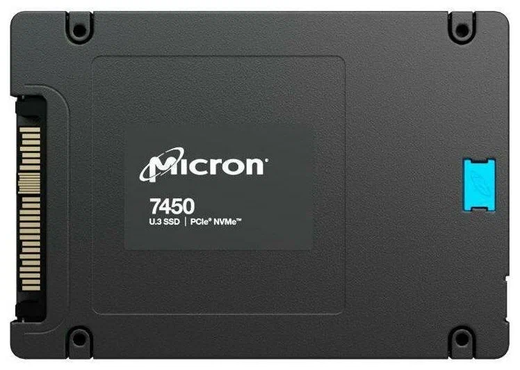 Micron 7450 PRO 3.84TB NVMe U.3 (15mm) PCIe NVMe Gen4 1x4 (v1.4) R6800/W5300MB/s 3D TLC MTTF 2 1M/180K IOPS 7300TBW SSD Enterprise Solid State Drive, 1 year, OEM