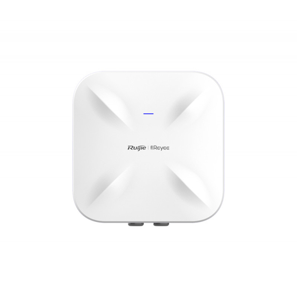 Ruijie Reyee AX1800 Wi-Fi 6 Outdoor Access Point. 1775M Dual band dual radio AP. Internal antenna; 1 10/100/1000 Base-T Ethernet ports supports PoE IN;1 100/1000 Base-X  SFP Gigabit  port; 2.4GHz/5GHz