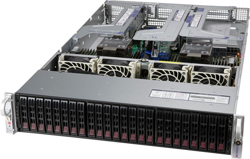 Supermicro Ultra SuperServer 2U 220U-TNR 2x6330 28C 2GHz/4x64Gb RDIMM 3200(32xslots)/2xPM9A3 960GB NVMe(24x2.5")/2x10GbE RJ45 2x10GbeSFP+/2x1600W/8xNVMe Config/SFT-DCMS-SINGLE