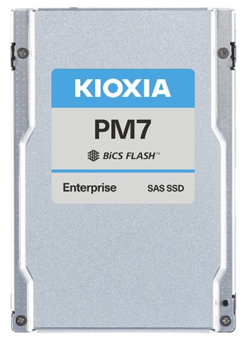 KIOXIA Enterprise SSD 2,5"(SFF), PM7-R, 3840GB, SAS 24G (SAS-4, 22,5Gbit/s), R4200/W3650MB/s, IOPS(R4K) 720K/155K, MTTF 2,5M, 1DWPD/5Y (Read Intensive), TLC, 15mm (replace KPM61RUG3T84)