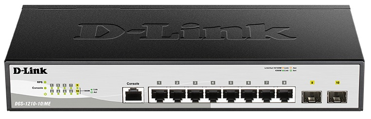 D-Link Managed L2 Metro Ethernet Switch 8x1000Base-T, 2x1000Base-X SFP, Surge 6KV, CLI, RJ45 Console, RPS, Dying Gasp