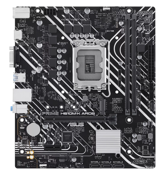 ASUS PRIME H610M-K ARGB, LGA1700, H610, 2*DDR5, VGA + HDMI, 4 SATA 6, M.2, USB 3.2, USB 2.0, mATX ; 90MB1G90-M0EAY0