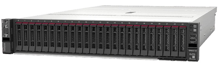 Lenovo ThinkSystem SR650 V2 Rack 2U,Xeon 6342 24C(2.8GHz/36MB/230W),1x32GB/3200MHz/2Rx4/RDIMM(upto32),8 SAS/SATA SFF(upto24),SR9350-8i,1x750W V2(upto2),5 Stndrd Fans,XCCE,V2 Rails