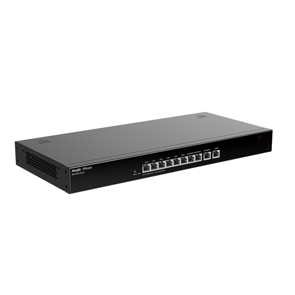 Ruijie Reyee 10-Port Gigabit Cloud Managed Gataway, 10 Gigabit Ethernet connection Ports, support up to 4 WAN ports, Max 200 concurrent users, 1.8Gbps.