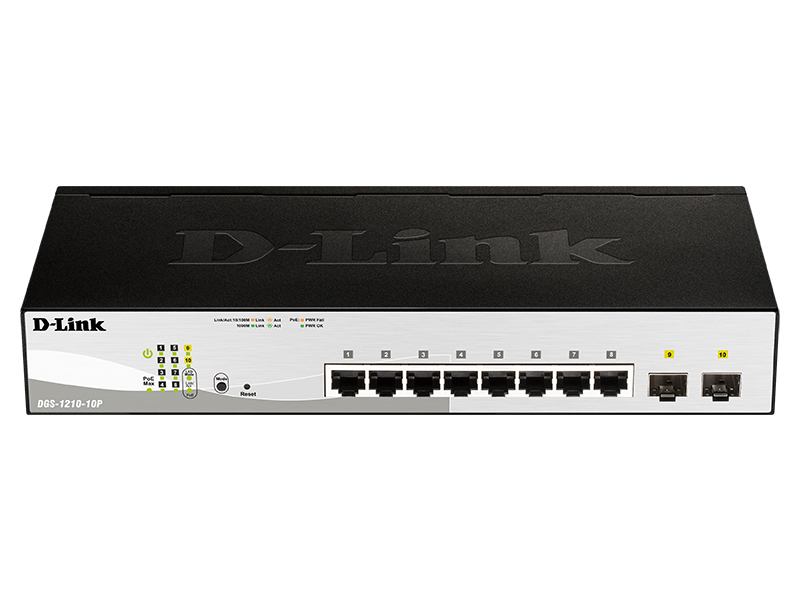 D-Link Smart  L2 Switch 81000Base-T PoE, 21000Base-X SFP, PoE Budget 65W, Compact CLI