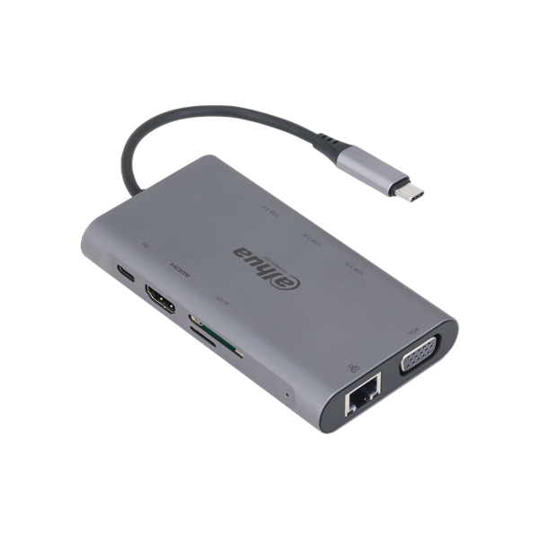 DAHUA    9 in 1 USB 3.1 Type-C to USB 3.0 + HDMI + RJ45 + VGA + SD/TF +PD Docking Station